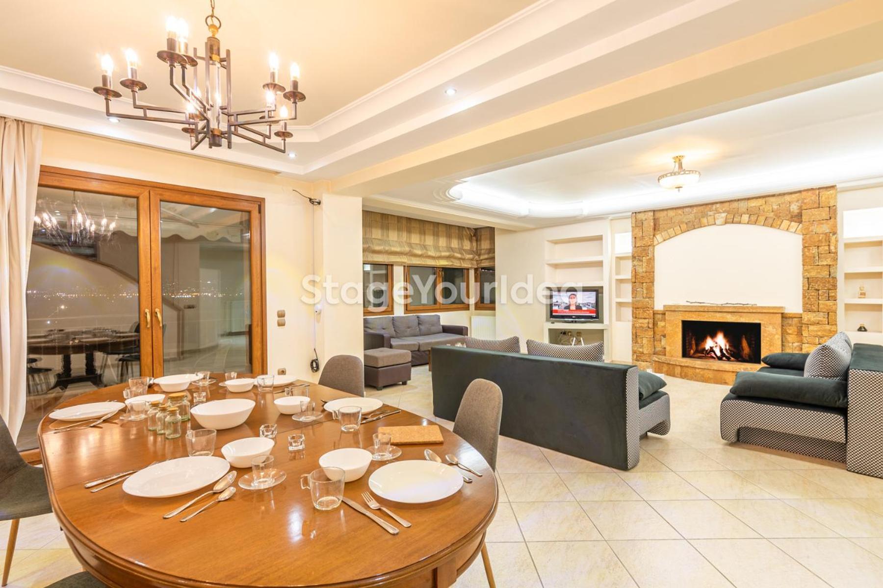 Luxury Appartment, Only 7 Minutes From Thessaloniki Airport And 15 Minutes From City Center ,For 8-23 People Also For Gatherings And Parties Neon Rysion Buitenkant foto